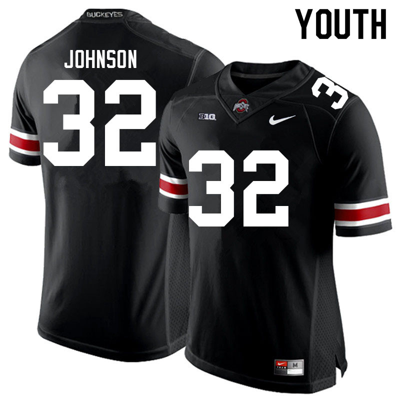 Ohio State Buckeyes Jakailin Johnson Youth #32 Black Authentic Stitched College Football Jersey